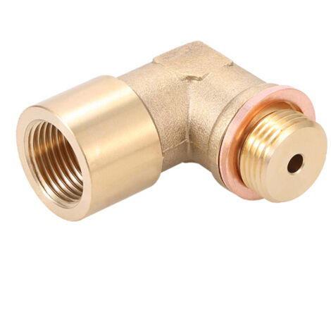 Espaciador de extensión para sensor lambda de O2 en ángulo de 90° para catalizador de hidrógeno, latón M18x1.5