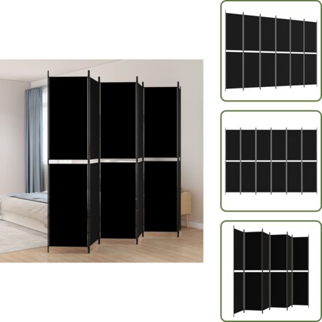 Espacio privado - vidaXL Biombo divisor de 6 paneles de tela negro 300x220 cm - Protección de intimidad