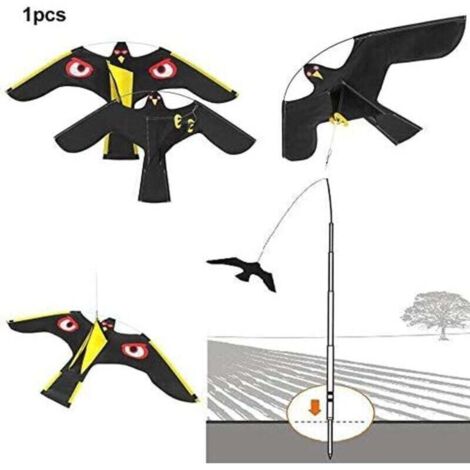 Espantapájaros Flying Hawk: Cometa repelente para jardín, espantapájaros para patio y hogar - Decoración de protección de granja