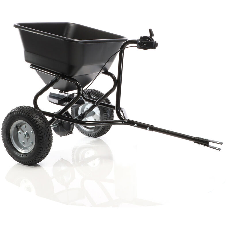 

Carrito manual esparcidor para tractor cortacésped 30 kg ruedas neumáticas para semillas sal TC2029
