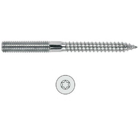 esparrago 2 roscas torx 6-40 zincado largo 50nm diámetro 8mm