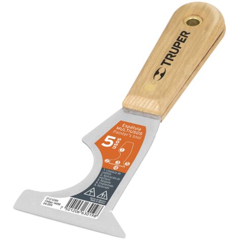 Espátula 5 usos con mango madera - 63 mm