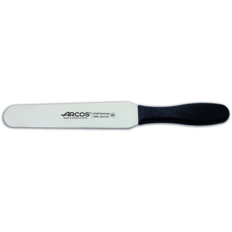 Espátula Arcos Colour - Prof 299025 de acero inoxidable Nitrum y mango ergonómico de Polipropileno de color negro y hoja de 20 cm, en Funda Display