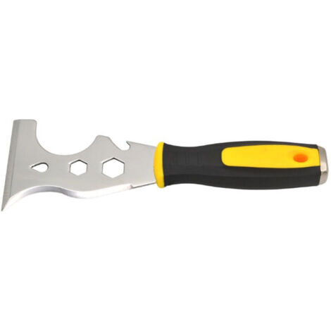 Espátula de acero inoxidable 12 en 1, raspador de pintura multiusos, agarre suave, espátula para limpieza de sellador