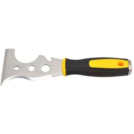 Espátula de acero inoxidable 12 en 1, raspador de pintura multiusos, mango suave, espátula para limpieza de selladores