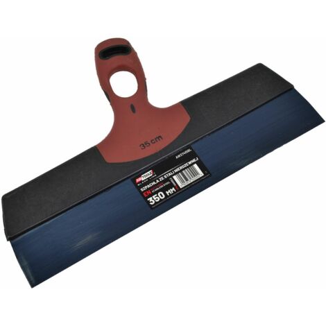 Espátula de acero inoxidable Awtools 300mm, con mango TPR, herramienta para alisar y aplicar masilla, ideal para trabajos de acabado en superficies grandes.