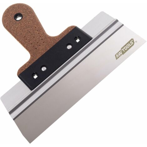 Espátula de acero inoxidable Awtools 550mm/60mm, con mango de corcho, ideal para trabajos de fachada, herramienta profesional para acabados exteriores