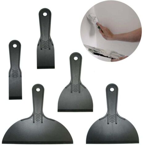Espátula de plástico KZQ, espátula para extender pegatinas y papel tapiz, negra, 5 piezas