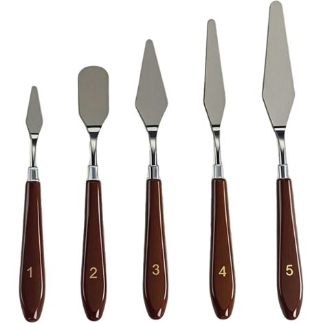 Espátula de repostería, espátula de acero inoxidable para glaseado, crepes, pasteles, herramientas esenciales para la decoración de repostería, 5 piezas