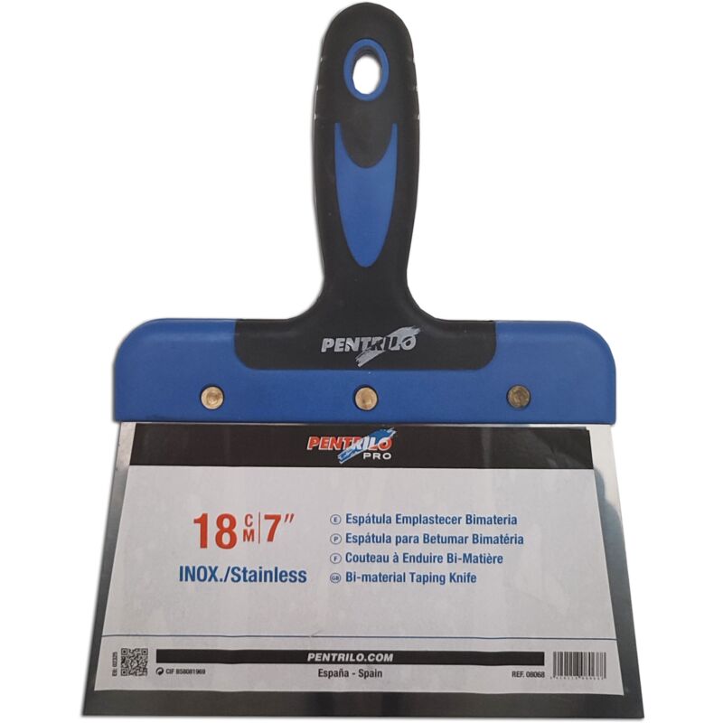 

ESPATULA EMPLASTECER INOX MANGO BIMATERIAL | Número: 180 MM