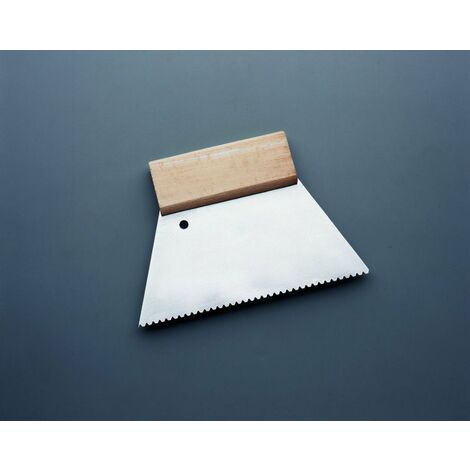 Espatula Encolar Dentada Acero Mango Madera 180 Mm