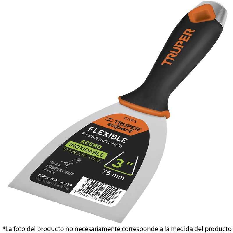

Espátula flexible, inox, mango comfort grip, 125mm