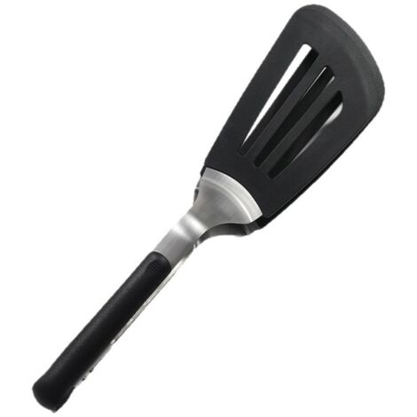 Espátula/pinzas para barbacoa de doble cabezal, fabricadas en silicona y acero inoxidable, tipo lengua, hechas de silicona apta para uso alimentario, resistentes al calor hasta 230 °C, con mango antid