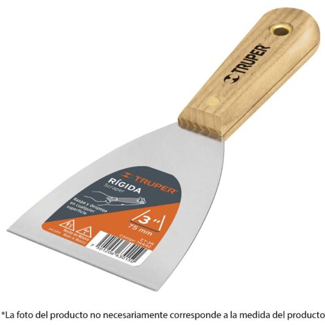 Espátula rígida con mango de madera - 50 mm