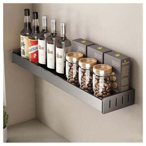 Especiero de pared de 40 x 13,8 x 5,5 cm, XU, sin taladros, de metal, para armario de cocina - KZQ
