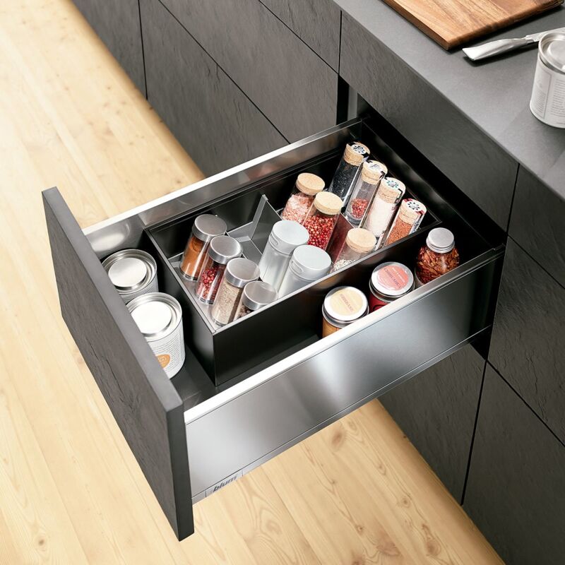 

Especiero Inox Antihuellas altura 84,1 Mm Ambia-Line Blum R/Zc7G0P0I - Antracita / Inox