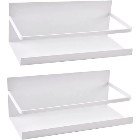 Especiero magnético, 2 piezas, estante magnético para refrigerador de cocina, multifuncional, de pared, ahorra espacio (blanco)