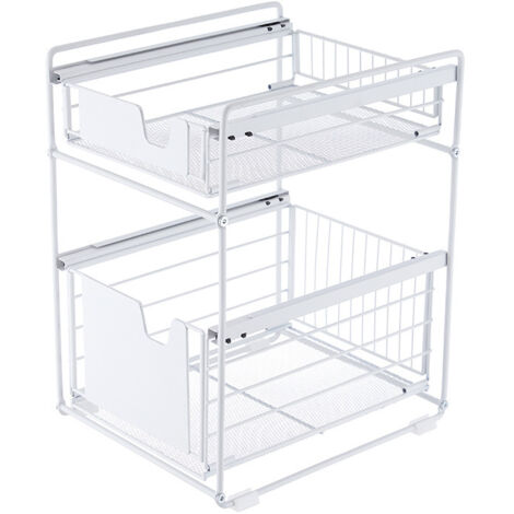 Especiero móvil, organizador de armarios, organizador debajo del fregadero y estante de almacenamiento, estante de almacenamiento multifuncional para cocina y baño (Tamaño: 33 x 28 x 42 cm, Color: Bla