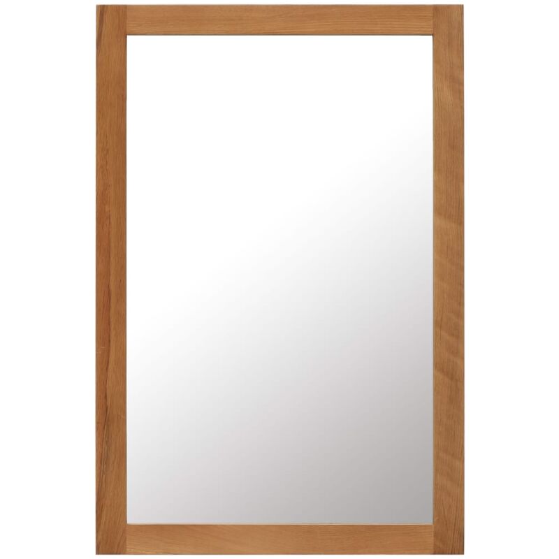 

vidaXL Espejo de madera maciza de roble 60x90 cm - Marrón