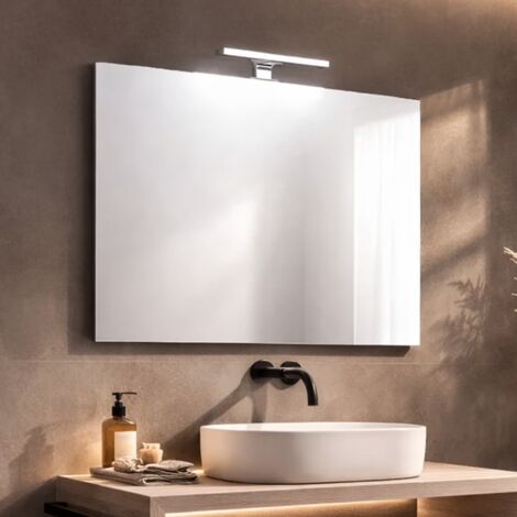 Espejo Al Ras Del Baño Lámpara De Luz Led Reversible 80X70 Cm