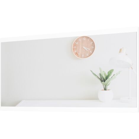 Espejo Alice para Pared de Melamina en Color Blanco con Moldura y Herraje Incluido 97x51x2 cm