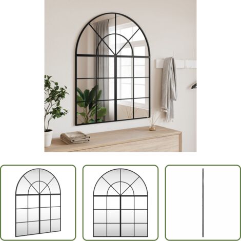 Espejo arco -  Espejo de pared arco de hierro negro 80x100 cm