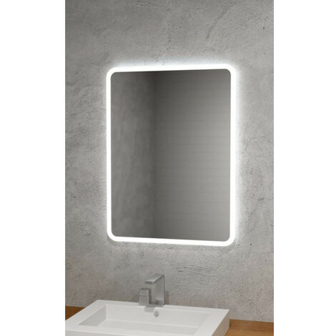 Espejo led baño cuadrado con canto redondeado retroiluminado LUX 80x80 -  CRISTALED