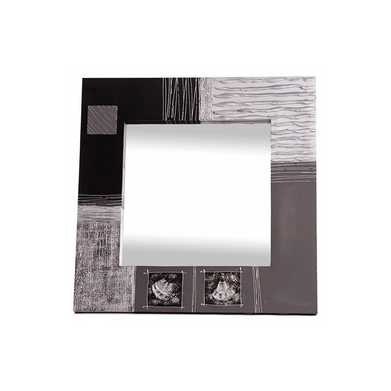 

Lohoart - Espejo artesanal MaderasPlata Negro Acrílico80x80