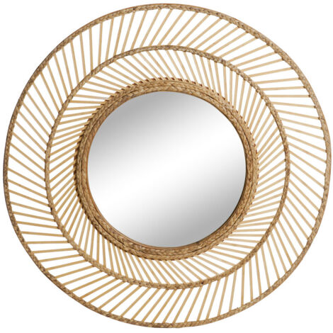 Espejo Bambu Cristal 81X2X81 Natural