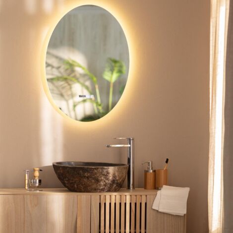 vidaXL Armario espejo baño luz LED acrílico gris hormigón 40x12x45 cm