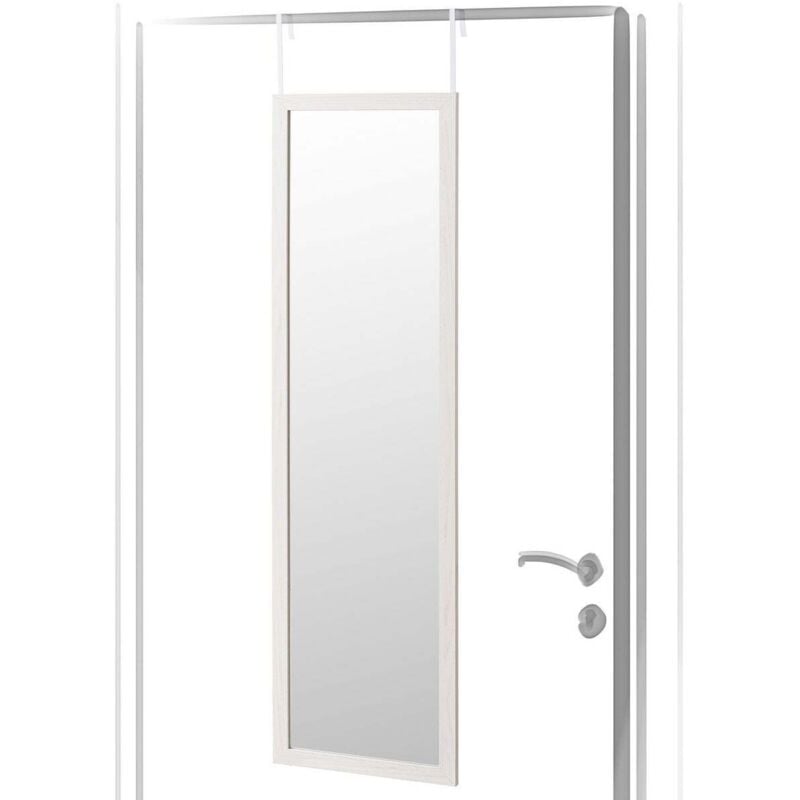 

Espejo blanco de madera MDF para puerta de 35x125 cm