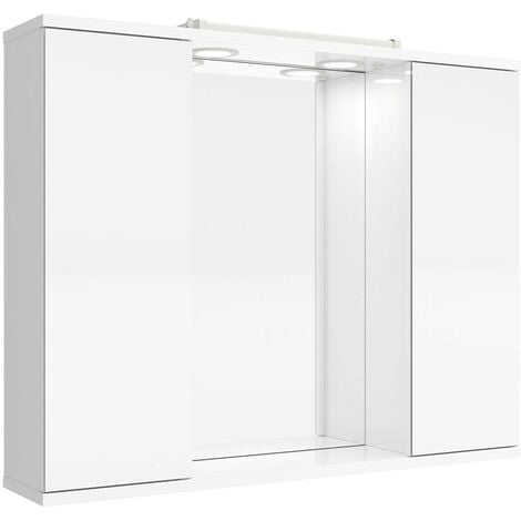 Espejo con armario Loira de 1 puerta Blanco Brillo 60 cm