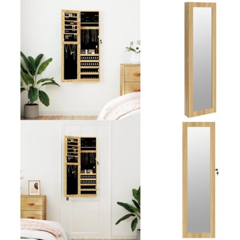 Espejo con joyero de pared 30x8,5x106 cm - Joyero de pared - Almacenamiento de joyas