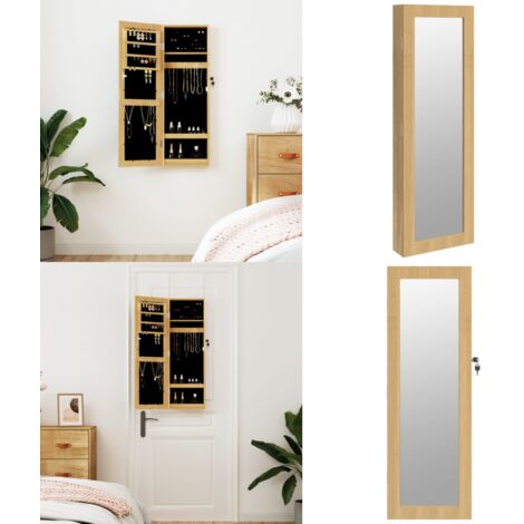 Espejo con joyero de pared 30x8,5x90 cm - Joyero de pared - Almacenamiento de joyas