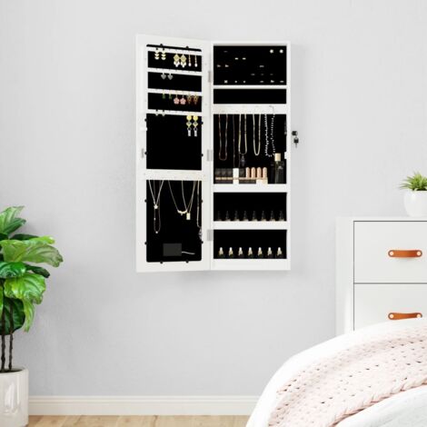 Espejo con joyero y luces LED para pared