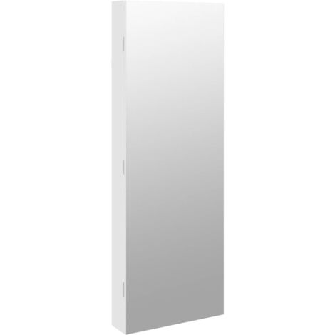 Espejo con joyero y luces LED para pared blanco vidaXL