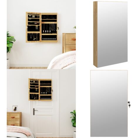 Espejo con joyero y luces LED para pared - Joyas - Espejo con luces LED