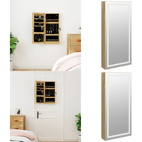 Espejo con joyero y luces LED para pared - Joyas - Luces LED