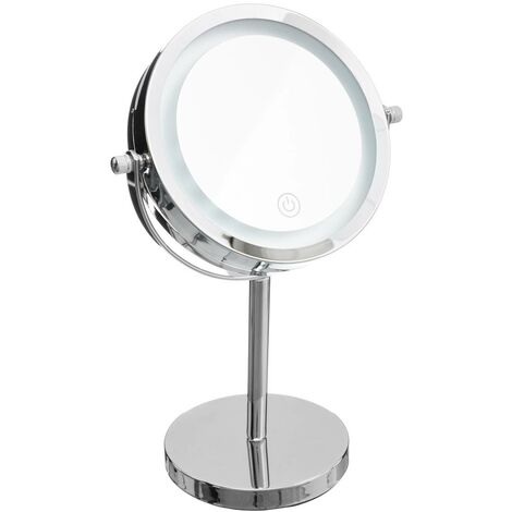Espejo con soporte led 19cm metal cromado - 5five