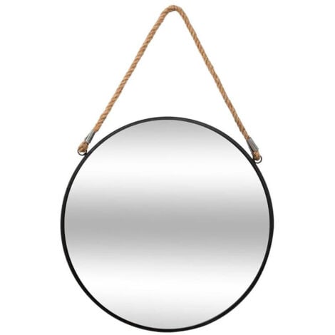 ATMOSPHERA Espejo redondo negro con cuerda, diam.38cm 83723