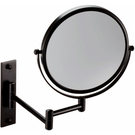 Espejo cosmético de pared con aumento X5, adhesivo, acabado negro mate - MANILLONS TORRENT