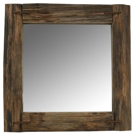 Espejo cuadrado con marco de madera 40x40 cm Lapta