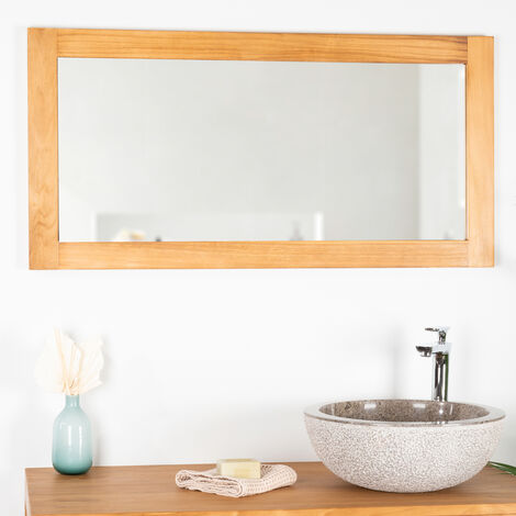 Espejo baño con marco madera