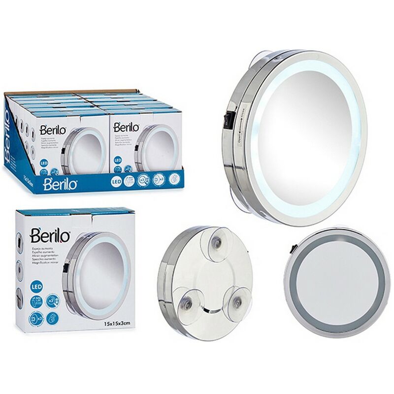 

Espejo de Aumento con LED Plata (16,5 x 4 x 16,5 cm)
