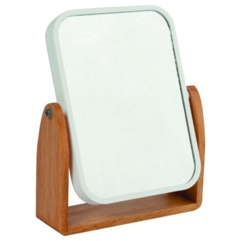 Espejo de aumento de pie OSLO Madera y Blanco MSV