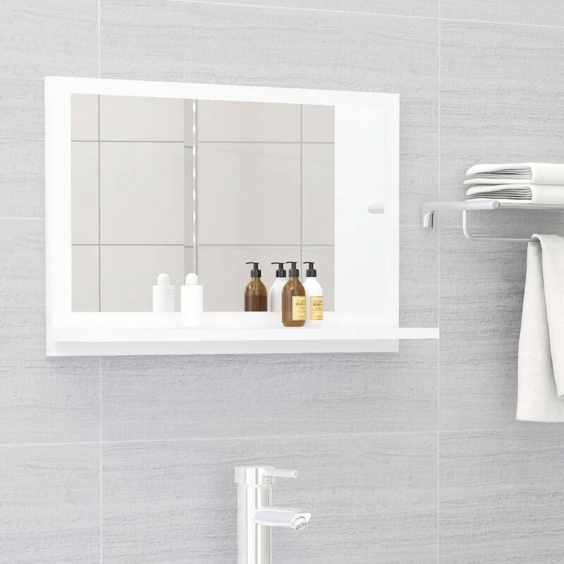 

Espejo de baño aglomerado blanco 60x10,5x37 cm