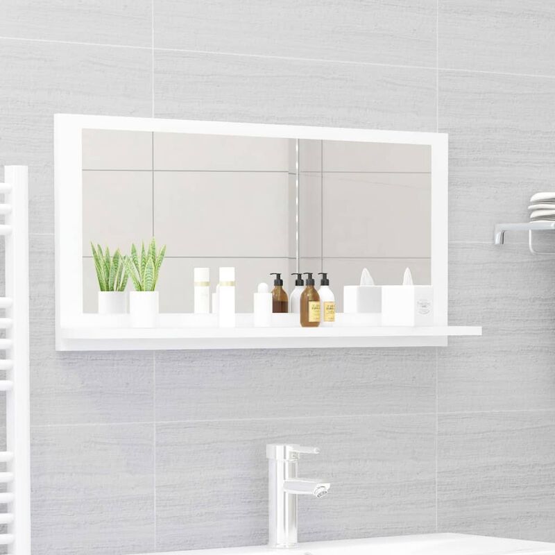 

Espejo de baño aglomerado blanco 80x10,5x37 cm