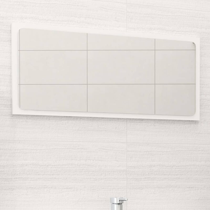 

Espejo de baño aglomerado blanco 80x1,5x37 cm