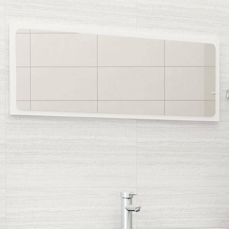 

Espejo de bano aglomerado blanco brillante 100x1,5x37 cm