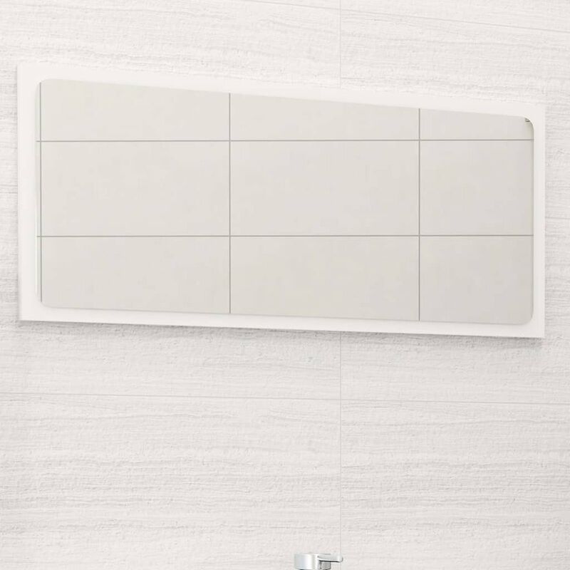 

Espejo de bano aglomerado blanco brillante 80x1,5x37 cm